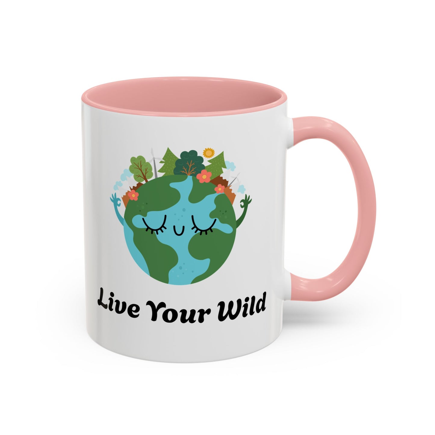 Eco-Friendly Coffee Mug - Live Your Wild Design, Earth Lover Gift, Nature Lover Mug, Cute Plant Mug, Green Living Kitchenware