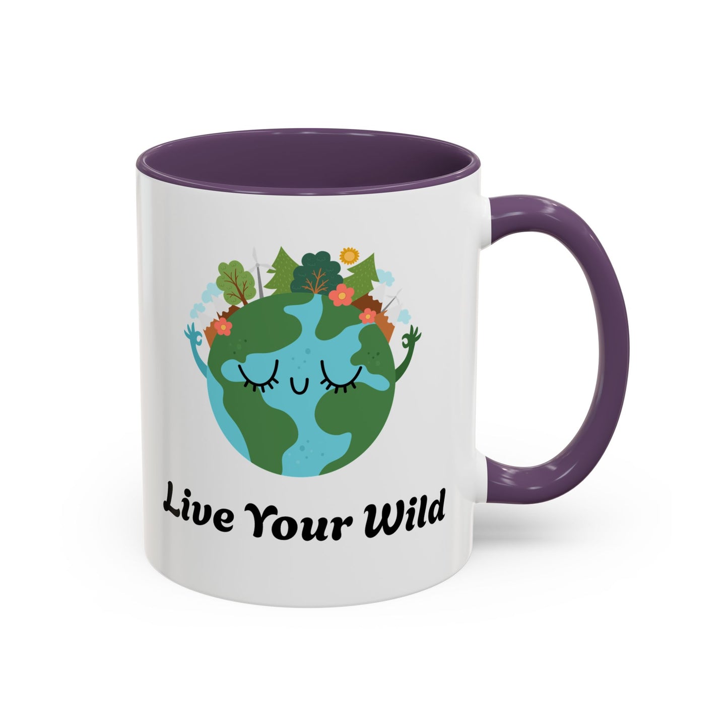 Eco-Friendly Coffee Mug - Live Your Wild Design, Earth Lover Gift, Nature Lover Mug, Cute Plant Mug, Green Living Kitchenware