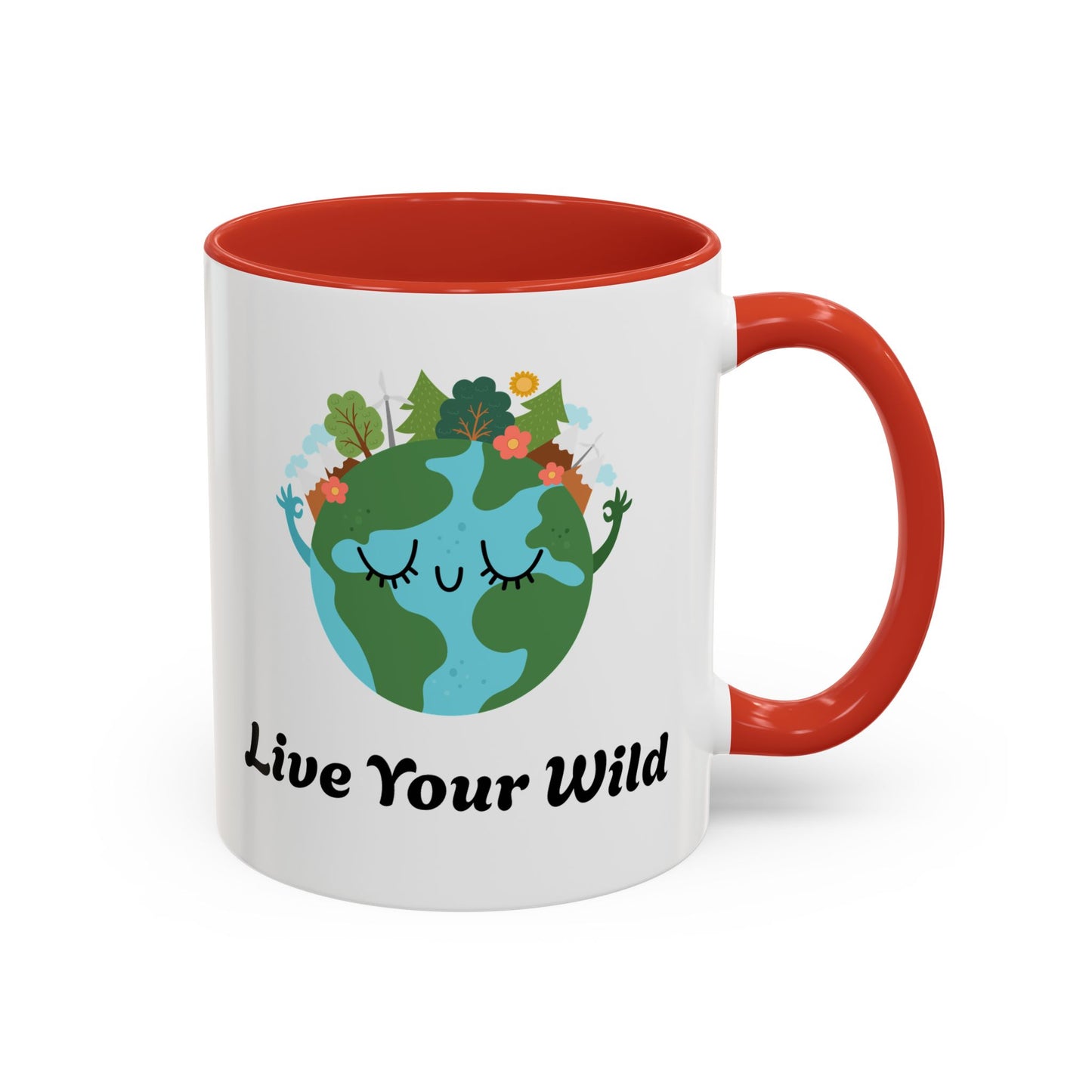 Eco-Friendly Coffee Mug - Live Your Wild Design, Earth Lover Gift, Nature Lover Mug, Cute Plant Mug, Green Living Kitchenware