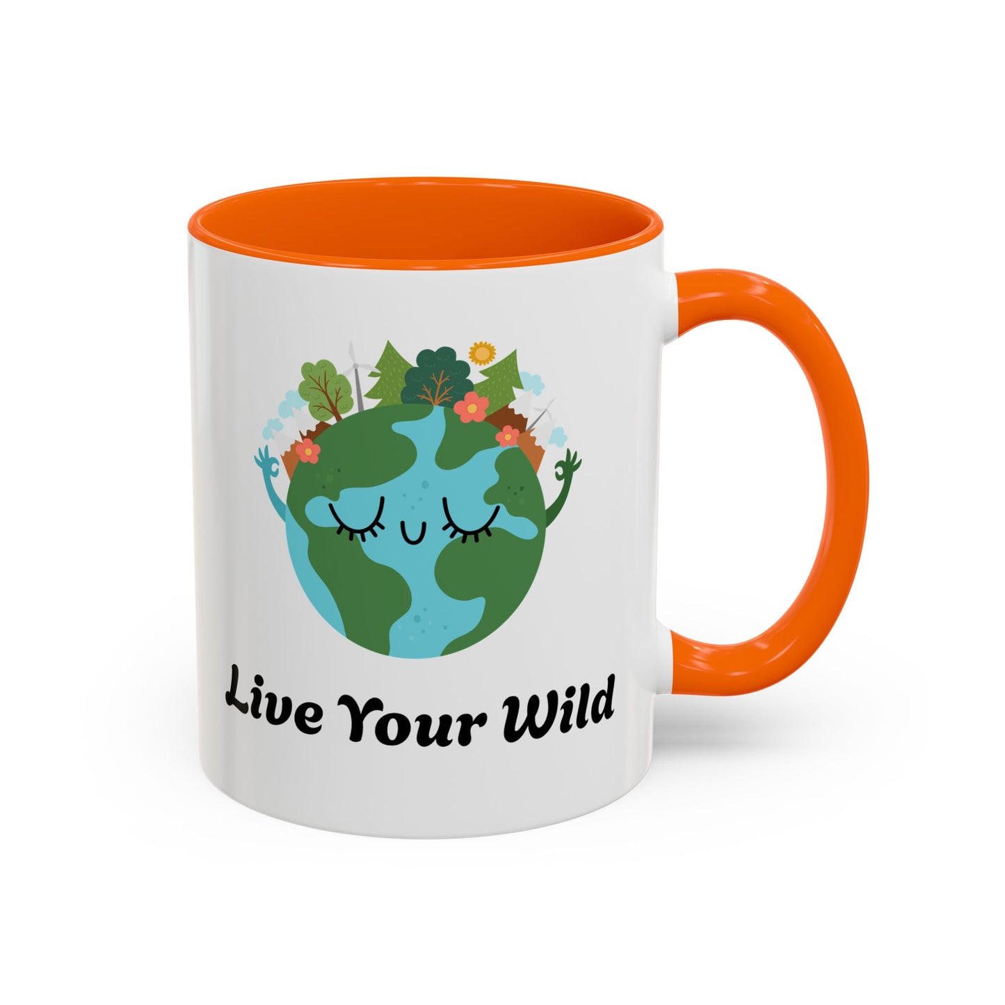 Eco-Friendly Coffee Mug - Live Your Wild Design, Earth Lover Gift, Nature Lover Mug, Cute Plant Mug, Green Living Kitchenware