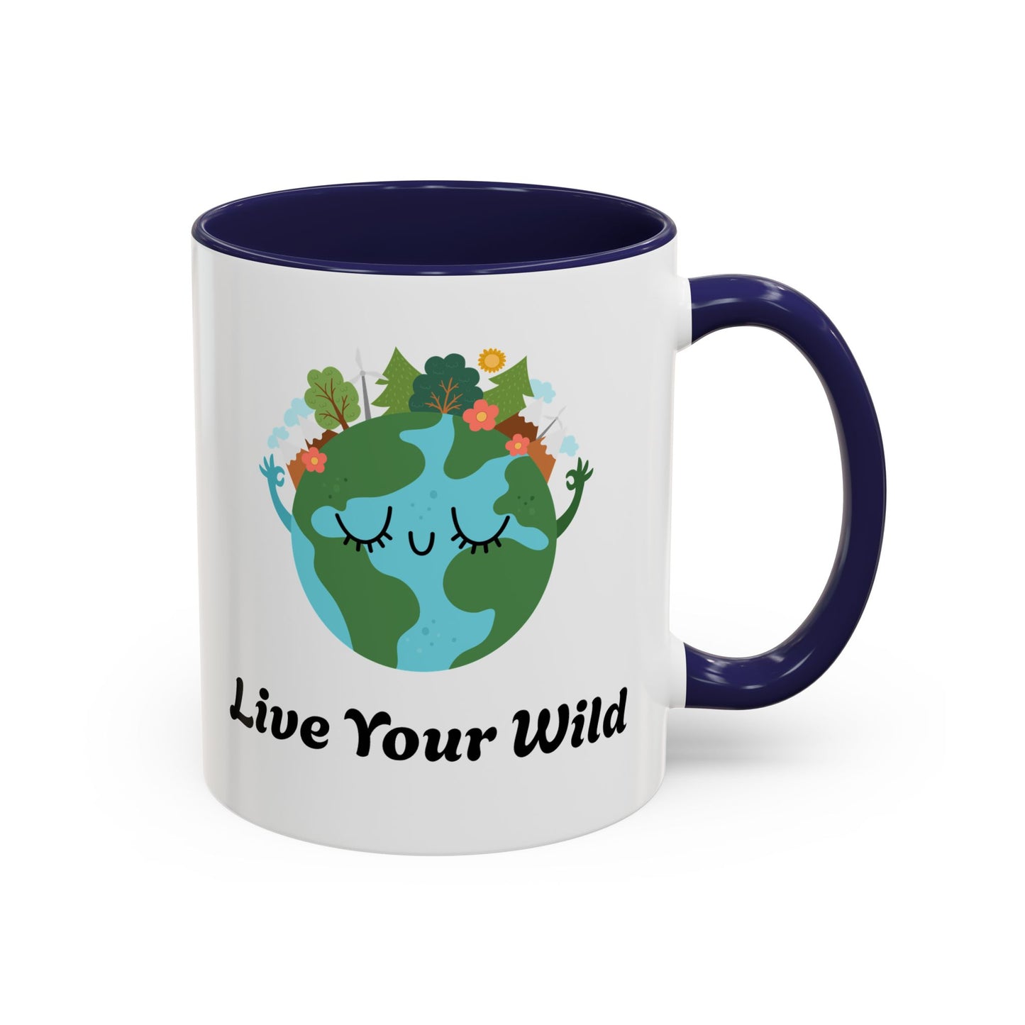 Eco-Friendly Coffee Mug - Live Your Wild Design, Earth Lover Gift, Nature Lover Mug, Cute Plant Mug, Green Living Kitchenware